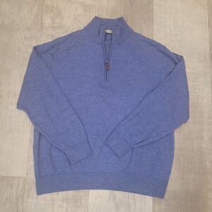Stile De Vita Luxury 100% Extra Fine Merino Wool Size XXL Sweater 1/4 Zip